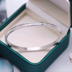 Silver Diamond CZ Cuff bracelet New NWT